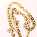 punk style exaggerated Cuban chain heart shape pendant stainless steel chain necklacepicture7