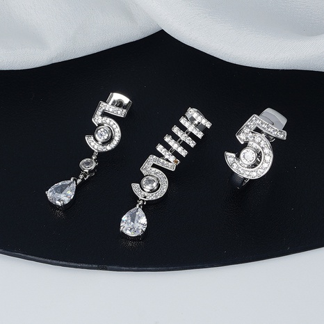 fashion long temperament earrings asymmetric copper earrings NHGI629899's discount tags