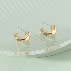 fashion jewelry metal irregular lines rectangular C-shaped earrings wholesale