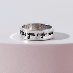 European and American fashion jewelry retro alloy English letter ring