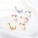 fashion light sapphire ear studs 18K gold copper earrings screw ball piercing earringspicture9