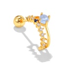 fashion light sapphire ear studs 18K gold copper earrings screw ball piercing earringspicture11