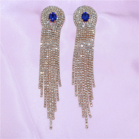 fashion crystal gemstone long tassel women's earrings wholesale's discount tags