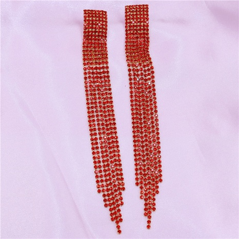 Fashion trend long tassel exquisite shiny diamond earrings female wholesale  NHJAJ630035's discount tags