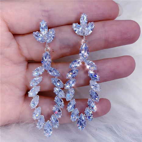 fashion simple round zircon earrings shiny oval drop earrings ladies earrings NHJAJ630037's discount tags