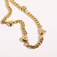 punk style exaggerated Cuban chain heart shape pendant stainless steel chain necklacepicture11