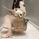 Summer new straw woven bag largecapacity handbag bow hollow holiday beach bag 402411CMpicture8