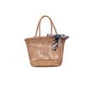 Summer new straw woven bag largecapacity handbag bow hollow holiday beach bag 402411CMpicture10