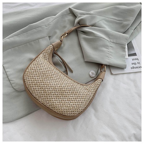 new Korean Style shoulder bag fashion broadband straw braided underarm bag 24*24*5.5CM's discount tags
