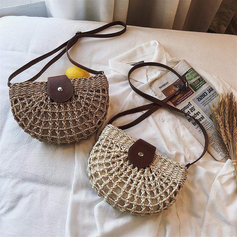 Summer straw woven bag new trendy Korean style woven oneshoulder messenger bag 25177CM