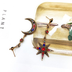 new fashion European and American star moon alloy earrings