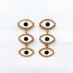 European and American new fashion eyeball long pendant metal earrings