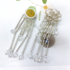 Europe and the United States long tassel metal earrings