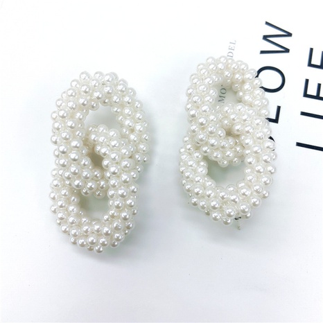 European and American artificial pearl circle metal earrings NHDOU630171's discount tags
