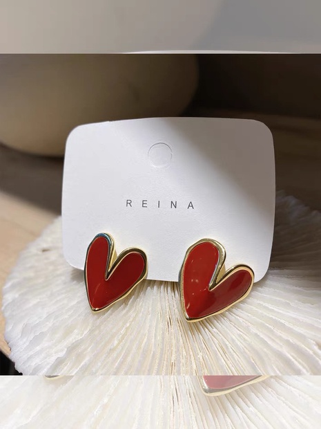 dripping oil heart-shaped metal earrings's discount tags