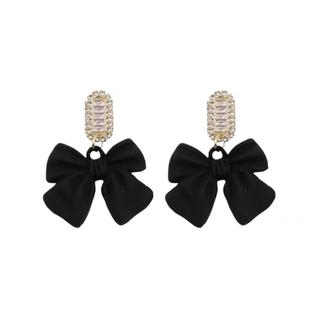 black red bow hear shaped stud metal earrings NHDOU630177's discount tags