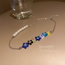 color glass daisy flower pearl color collarbone chain alloy necklacepicture10