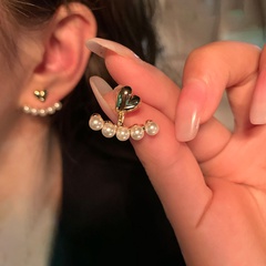 fashion pearl heart shaped alloy earrings wholesale