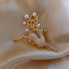 Flower pearl brooch female suit anti-light button Korean fashion pin brooch female