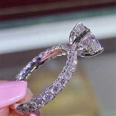 fashion diamond round alloy ring proposal diamond ring wholesale