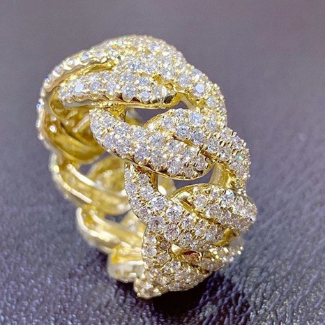Mode cercle complet plein de diamants hip-hop alliage enroulement chaîne anneau accessoires pour hommes's discount tags