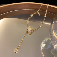 zircon Korean fashion opal alloy necklace