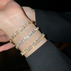 fashion simple personality bracelet spring new geometric alloy zircon bracelet