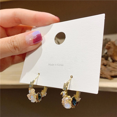fashion geometric flower crystal earrings wholesale's discount tags