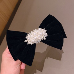 Korean pearl bow diamond hairpin niche cute side clip top clip back head clip