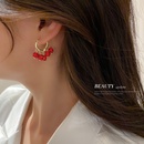 fashion rhinestoneencrusted red geometric alloy earrings wholesalepicture8