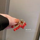 fashion rhinestoneencrusted red geometric alloy earrings wholesalepicture9