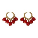 fashion rhinestoneencrusted red geometric alloy earrings wholesalepicture11