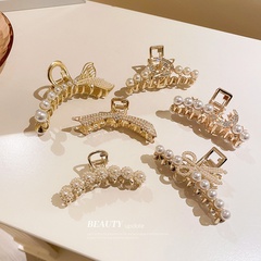 Korean pearl flower hairpin simple fashion grasp clip hair accessories female