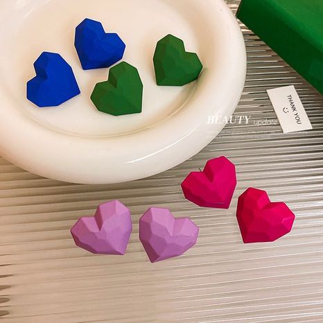 fashion solid color heart-shaped alloy earrings wholesale's discount tags
