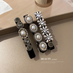 Korean fashion diamond-studded pearl hairpin alloy duckbill clip