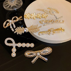 Korean diamond-encrusted pearl hairpin fashion side clip wholesale