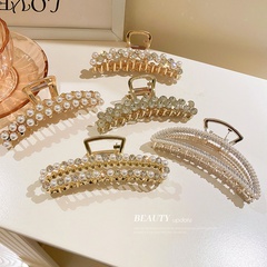 Korean pearl-encrusted moon hair clip fashion simple hair accessories female