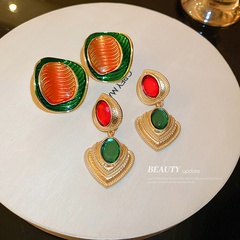 European and American heart palace style fashion alloy earrings