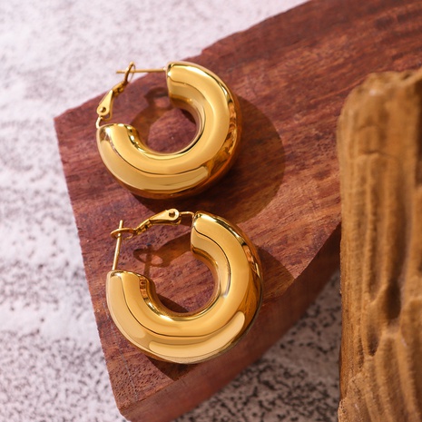 U-shaped geometric new gold-plated titanium steel earrings's discount tags