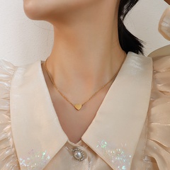 fashion heart shape titanium steel plated collarbone necklace