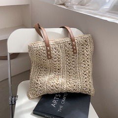 art straw woven bag new women's one-shoulder woven casual large-capacity underarm bag38*40*2cm