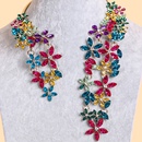 Europe and the United States collarbone chain ethnic style flower rhinestone alloy necklacepicture6