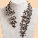 Europe and the United States collarbone chain ethnic style flower rhinestone alloy necklacepicture7