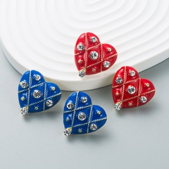European and American drop oil heart-shaped fashion alloy earrings