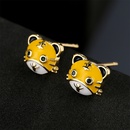 fashion dripping oil small tiger earrings new copper plated 18K gold earringspicture6