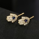 fashion copper plated 18K gold small palm earrings zircon jewelrypicture7