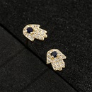 fashion copper plated 18K gold small palm earrings zircon jewelrypicture8