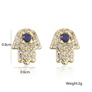 fashion copper plated 18K gold small palm earrings zircon jewelrypicture9