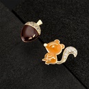 fashion drop oil zircon animal earrings copper plated 18K gold squirrel pine cone earringspicture6