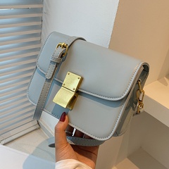 new fashion solid color lock one-shoulder messenger small square bag 20*15*7CM